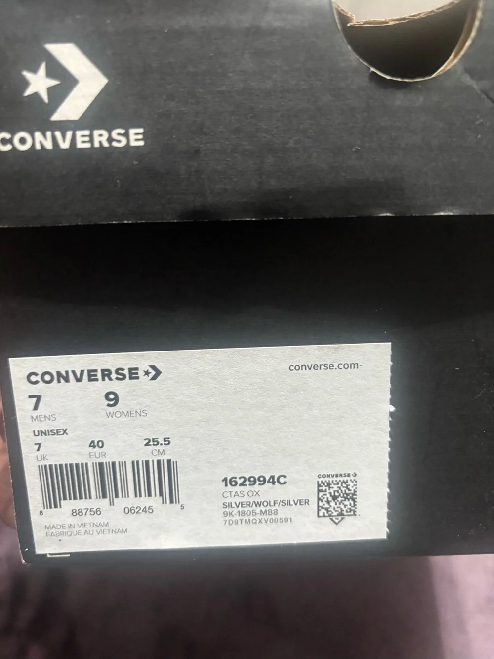 Converse Women's Silver Glitter Low-Top Sneakers - Picture 6 of 6